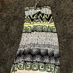 Maxi dress with a halter style tie neckline.